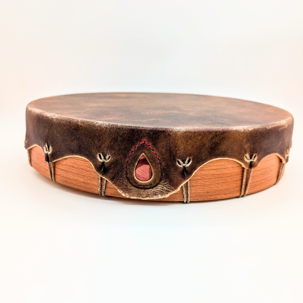 🌕BISON 40 cm - Hêtre - Jaspe Rouge